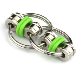 Tom's Fidgets Original Flippy Chain Fidget Toy - Perfekt til ADHD -angst og autisme - Bike Chain Fidget Stress Reducer for voksne og b?rn (1 gr?n