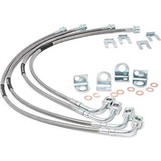 Grove land rustfrit bremselinjer til 2007-2018 Jeep Wrangler JK - 89716 Forreste og bageste rustfrit