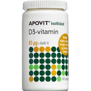 Apovit D3-vitamin tabletter (85 mikg) 200 stk