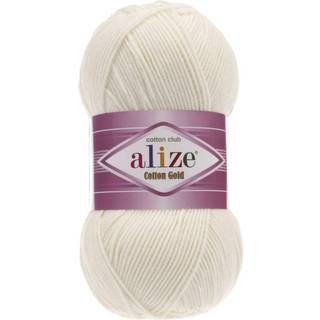 55% bomull 45% akryl Alize Cotton Gold Yarn 1 Skein/Ball 100 Gr 360 yds (62-ljus kräm)