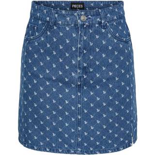 Nursel High-Waist Nederdel - Medium Blue Denim - S - PIECES