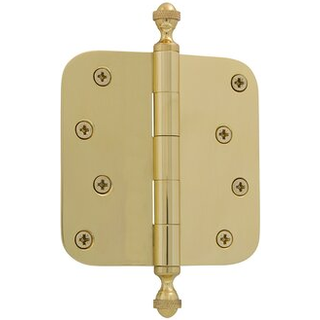 Grandeur Hardware 833834 4"""" Acorn Tip Residential Hngsel med 5/8"""" Radius hjrner i ulakeret messing