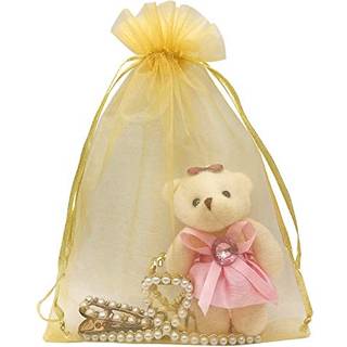 Jexila 100 stk guld organza gaveposer 6x9 tommer mesh snorepose smykkeposer til bryllupsfest f?dselsdag baby shower