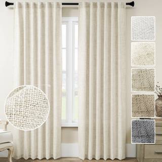 M?det naturlige linnedgardiner 96 tommer lange til stue 2 paneler s?tter fanen lomme lommefiltrering semi rene airy bondeg?rd h?r linned gardiner