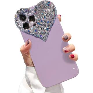 Enytdmo s?d iPhone 12 Pro Case 3D Glitter Sparkle Bling Case for Women Girls Pretty Rhinestone Diamond Cute Aesthetic Heart Gems Soft Bumper Case