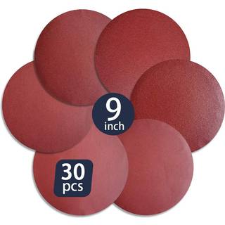30 pcs 9-tommer assorteret PSA-aluminiumoxidslibende skive no-hul-selvstok