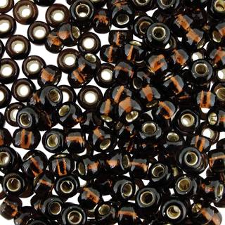 Miyuki Round Rocaille frøperler Størrelse 6/0 20 g sølvforet (SL) Dark Topaz