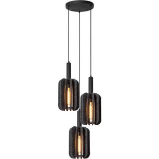 Rafal pendellampe, Ø 30 cm, grå, kantet, 3 lyskilder