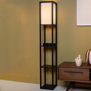 Lucide Gulvlampe Menno, Sort, Stue/spisestue, Træ