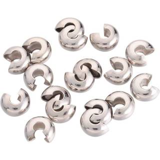 100 stk 3 mm (0,12 tommer) Sm? crimp-perler Knudd?ksel 18K Platinpladet kobber messing til smykkefart?jer, der fremstiller CF108-3