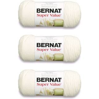 Bernat Super Value Natural Garn - 3 Pack of 198G/7oz - Akryl - 4 Medium (Worsted) - 426 yards - Strik/hækling