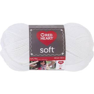 Rødt hjerte blødt garn hvidt