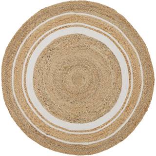 Rund jutetæppe Clover, håndlavet