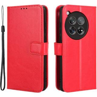 EIDERWOOD OnePlus 12R Blankt Læder Cover m. Pung & Strop - Rød