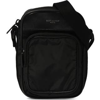 SAINT LAURENT - City Mini Logo-Print Leather-Trimmed Shell Camera Bag - Men - Black