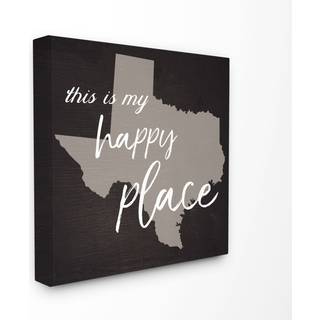 Stupell Home D? Cor Collection Dette er mit lykkelige sted Texas Stretched Canvas Wall Art 17 X 17