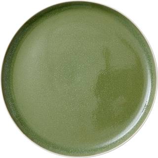North Middagstallerken fra Studio Round - Matte white/Shiny moss farve - Stentøj