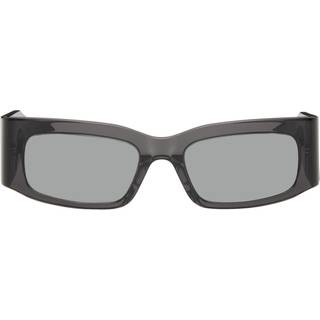 Balenciaga Unisex Balenciaga BB0328S 003 Solbriller Acetat Grå Sølv Firkantet