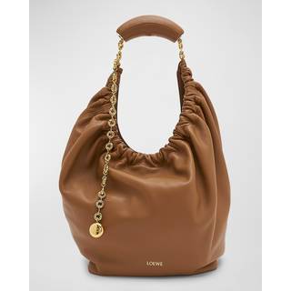 Loewe Squeeze Medium leather shoulder bag - brown - One Size