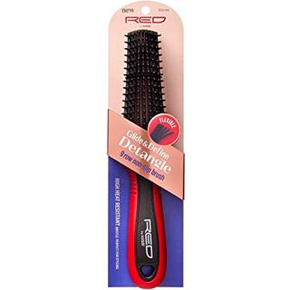 Rød af Kiss Detangling Brush til sort Curly Afro og Natural Hair-slip glide og definere børste (medium)