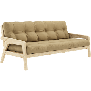 Grab Sovesofa Fra Karup Design i Massiv FSC Fyrretræ | Japandi - Klar lak - 758 Wheat Beige