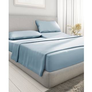 Split King Sheets til justerbar seng Soft 100% bomuldsark 400 tr?dt?lling Sateen 5 PC S?t med 2 Twin-XL monterede ark Deep Pocket Sheets K?lende