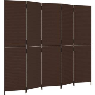 rumdeler 5 paneler polyrattan brun