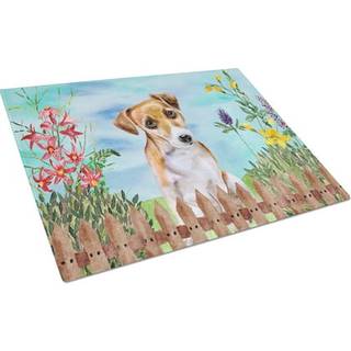 Carolines Treasures CK1275LCB Jack Russell Terrier #2 Spring Glas sk?rebr?t Stort dekorativt h?rdet glas k?kken sk?re- og serveringsbr?t Stor st?