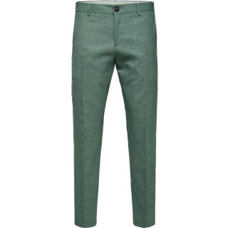 Selected SLIM OASIS LINEN PANTS Light Green Melange