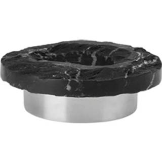 Kristina Dam - Lysestage - Rock Candle Holder - Sort marmor/rustfri stål