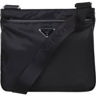 Re-Nylon and Saffiano Leather Shoulder Bag in Black - OS