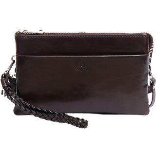 Adax Salerno combi clutch med lynlås (DARK BROWN)