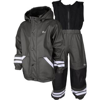 Lindberg Regnjakke Fagerhult Rain Set Fleece Junior Antracit