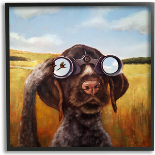 Stupell Industries Dog ser fugle kikkert