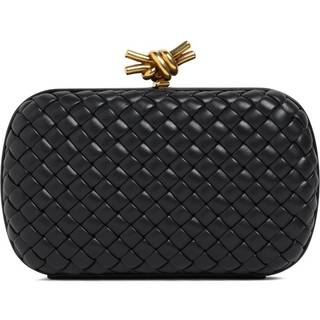 Bottega Veneta Knot Intreccio leather clutch - black - One Size