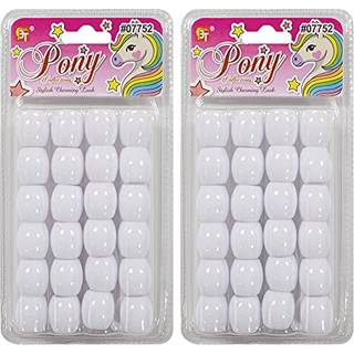 48 pcs perler smykker, der fremstiller kit DIY h?r fletning armb?nd ornamenter h?ndv?rk Jumbo rundt pony (hvid)