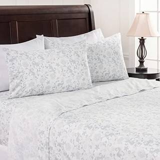 Chanasya Premium Floral Trykt elegant m?nstret queensengplade s?t 4 -delt - 1 fladt ark 1 monteret ark og 2 pillowcases - ultra bl?d mikrofiber h