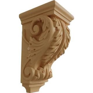 Ekena Millwork Corw03x04x07acma Small Acanthus Wood Corbels 3 1/2 """" W x 4 """" D x 7 """" H Maple