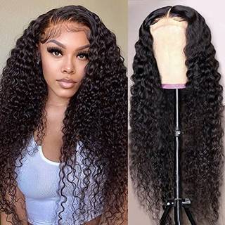 Sosatisfy Deep Wave Lace Front Wigs Human Hair 4x4 HD Transparent blonder lukning Parykker Glueless 180% Density Human Hair Wigs For Black Women
