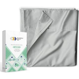 100% naturlig bomuld fladt ark - 600 tr?dt?lling bl?dt og spr?dt ?ndbart hotel luksus topark kun ultra premium sateen v?vning - lysegr? king size