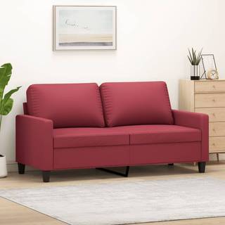 3-Personers Sofa Kunstlæder - 140 cm / Vinrød