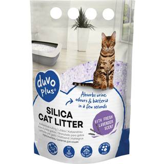 Kattegrus Silica 5 liter - Duvo Plus, duft Lavendel