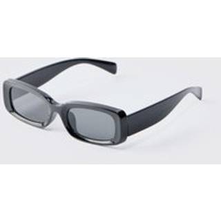 Mens Black Chunky Plastic Rectangular Sunglasses
