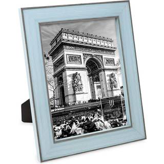 Isaac Jacobs 8x10 Bl? m/brun (lodret og vandret) dobbelt gr?nsebilleder med sort stof Easelmonterbar lavet til bordplade og galleri Hjem eller ko