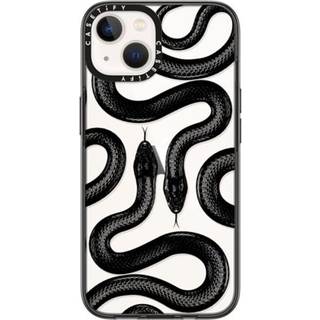 Casetify Compact iPhone 14 Case [2x Military Grade Drop Tested / 4ft Drop Protection] - Black Kingsnake - Clear Black