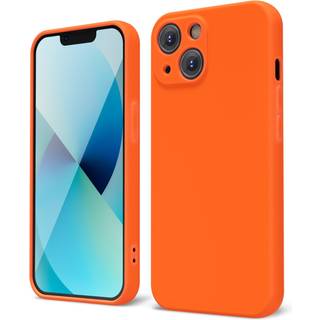 Oakxco til iPhone 13 mini telefonkasse flydende silikone fluorescerende lys solid farve sød tynd slank blød gummi tpu almindelig glat gel mat bes