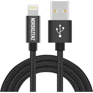 NORDIQZENZ Lightning tekstilkabel, 1,5 m, sort