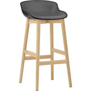 Normann Copenhagen Hyg Barstol 75 Cm Betrukket Forside / Egetræ - Barstole Læder Sort - 605182