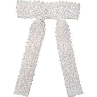 BCPEARL bow beaded barette - White