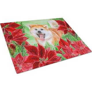 Caroline's Treasures CK1351LCB Akita Poinsettas Glasskærebord Stort dekorativt tempereret glasskæreskæring og serveringsplade Stor i stor størrel